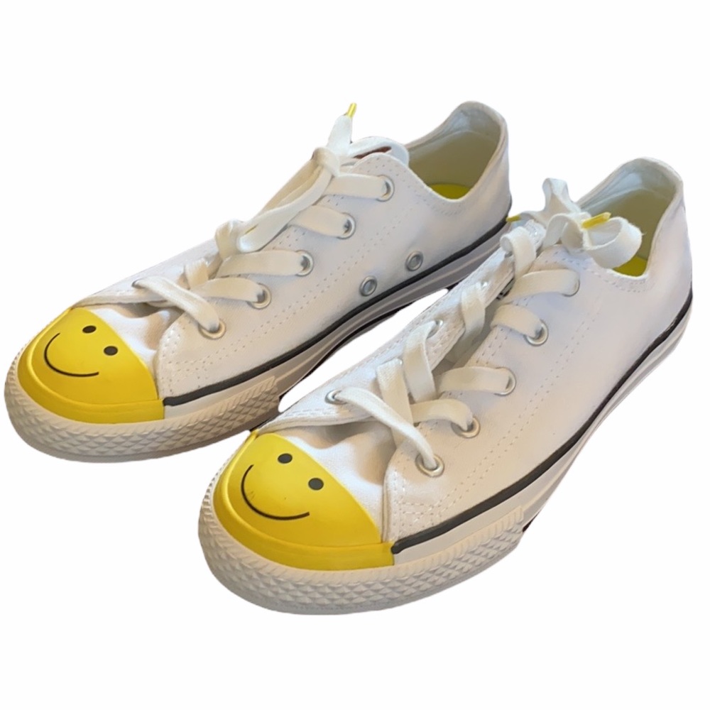 Converse Chucks Happy Smile Smiley Face Low Classics 2 Kids Youth - Picture 2 of 8